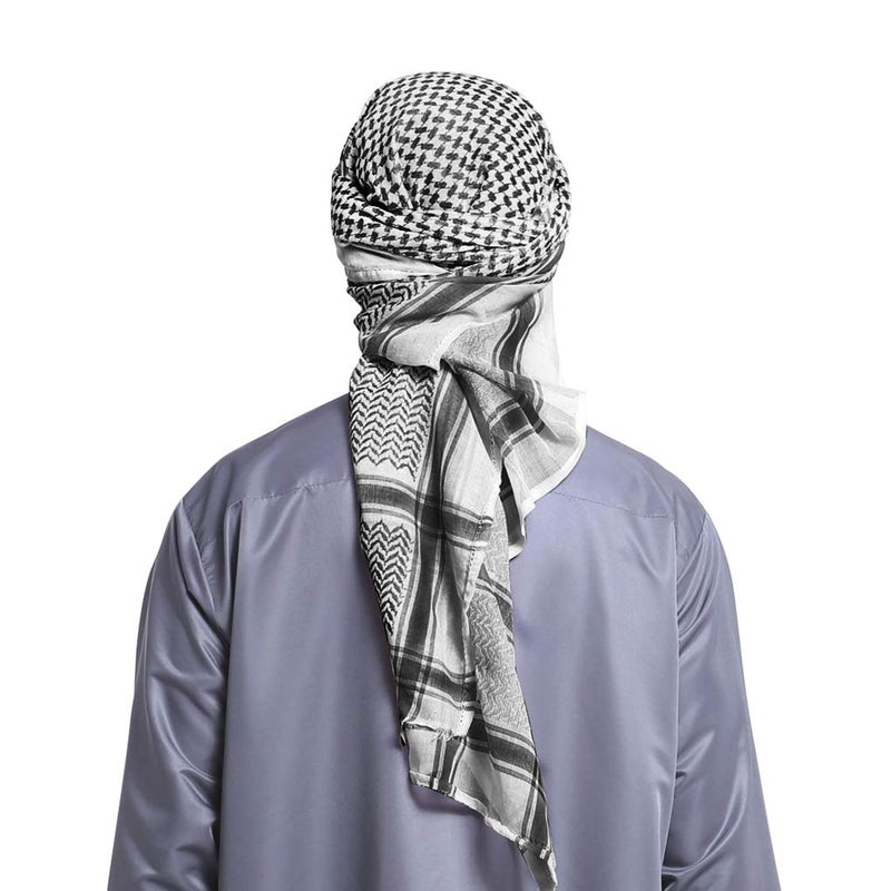 PURFUN Men Boys Large Arab Shemagh Turban Bandana Headscarf Breathable Soft Muslim Hijab Headband Shawl Keffiyeh Arabic Scarf Headcover - Image 3